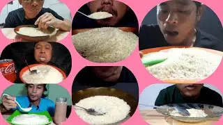ASMR RAW RICE EATING || compilation makan baras mental basmati