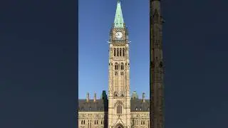 The peace tower strikes the quarter hour 10:45 parliament Hill, Ottawa Ontario 2017