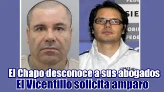 El Chapo desconoce a sus abogados; El Vicentillo solicita amparo