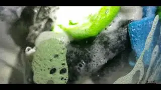 ASMR: slowly moving washing machine with a lot of foam / 4K