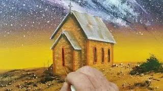 How to Paint an Old Rustic Stone Church in Acrylics