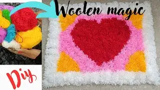 DIY Woolen Carpet Using Plastic Mesh |Easy Handmade Rug Making Tutorial|#diy #satisfying #homedecor