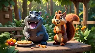 One Hungry Hippo Eats a Pie | Food Song for Kids | Nursery Rhymes and Toddler Learning