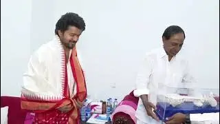#Actor_Vijay/Meeting with Telangana CM @ PragathiBhavan/Hyderabad