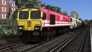 TS 2020 66587 passes Kensington Olympia with 6V38