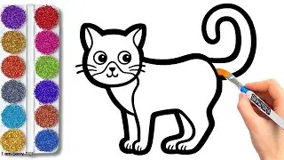 How to Draw Cat | Cat drawing, Painting for beginners | Loop Video