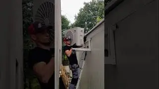 Installing Air Conditioner on a Container #AirConditioner #Installation #ac #HVAC #cooling #aircon