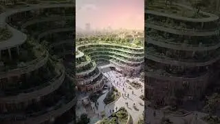 Unbelievable Flowing Future Plaza ✨ #FutureCity #StreamlinedDesign信じられない流れる未来広場 ✨ #未来都市 #流線デザイン
