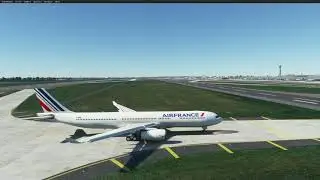 MSFS 2020 Air France A330-300 lands at Charles de Gaulle airport