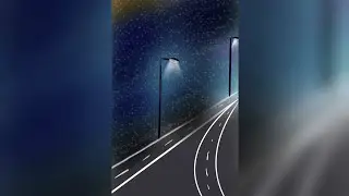 Learn step by step creating a roadside nightscape #art #drawing #illustration 