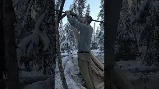 Survival Shelter Built! Melting Snow for Water