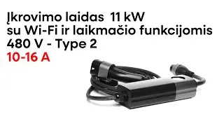 Įkrovimo laidas 480 V - type 2 ( 16A, 3 fazės 11 kW) su Wi-fi funkcija