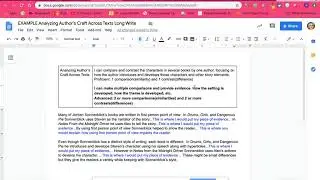 Analyzing Author's Craft Across Texts