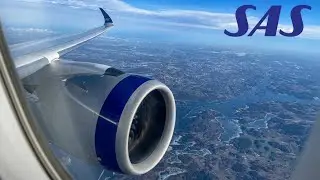 *FANTASTIC ENGINE VIEW !* SAS | Airbus A350 | Stockholm (ARN) - Copenhagen (CPH) | Training flight !