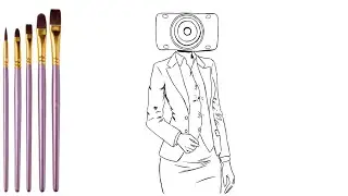 Draw Speaker woman from Skibidi toilet, Skibidi toilet, Speakerman, draw tvman, Draw Speaker Woman