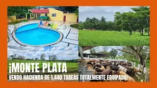 Hacienda de 1,440 tareas Totalmente equipada con Casa campestre Moderna Piscina y Ganado incluido