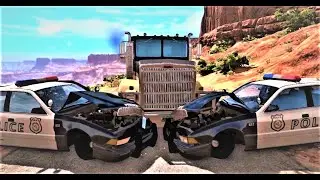 Police roadblock test - who can make it through / BeamNG