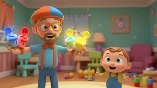 Blippi Deixou Cair o Pote de Tinta 🎨💦 AV1 | Canções Infantis e Rimas para Crianças