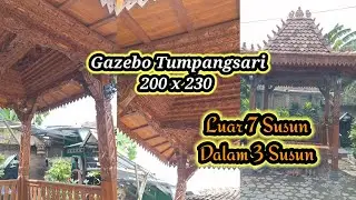 Gazebo Ukir Tumpangsari Dalam 7 Susun Ukuran 230 x 200 Soko 14cm