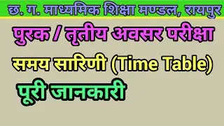 supplementary exam time table, cg board class 10th 12th supply & awsar exam time table 2020,
