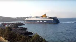 Blue Star Paros - Προσέγγιση στη Δονούσα (Arrival at the port of Donoussa)