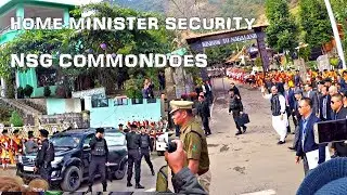 Home Minister entry with NSG Commandoes at Hornbill Festival in Nagaland, India