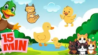 Sing & Count with Five Little Ducks and Kittens 🐥🐾 | Kids Song - Karaoke