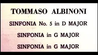 Albinoni / Helmut Froschauer, 1961: Three Sinfonias in D Major and in G - Vienna Chamber Orchestra