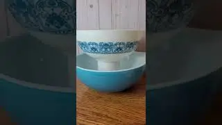 Vintage Pyrex Horizon Blue  Cinderella Mixing Bowl Nesting Bowl 444 443 best price!