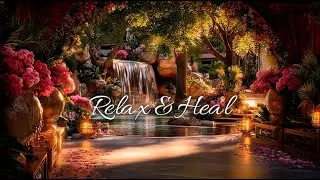 Melt Stress Instantly 🌸 Deep Healing Music | Rose Spa Waterfall Ambience (3+ Hours)