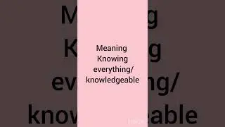 What is omniscient?#pronounciation #englishmeaning #ytshorts