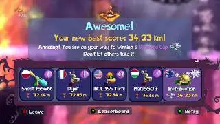 Rayman Legends Murfy's Dungeon as far as you can 34.23km