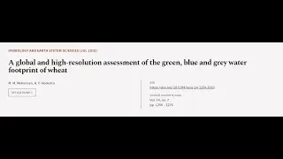 A global and high-resolution assessment of the green, blue and grey water footprint o... | RTCL.TV