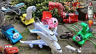 Mencari Dan Merakit Mainan Kereta Api, Pesawat Terbang,Helikopter,Jet,Tayo, Thomas And Friends 