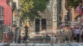 Timelapse of Bordeaux Cathedral or Cathedrale Saint Andre from Vital Carles street