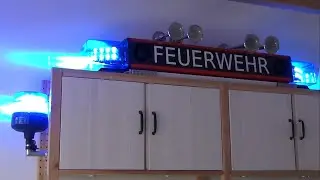 Feuerwehr Blaulichtbalken H&auml;nsch DBS 3000 LED, Sputnik SL, Comet LED & Martinhorn 2297GM Pressluft