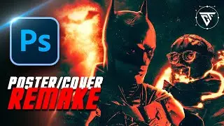 Making a The Batman POSTER REDESIGN in Photoshop! Speed Art Time-lapse