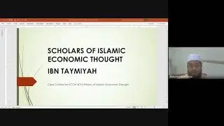 ECON 4010 | History of Islamic Economic Thought | Imam Ibn Taimiyah (al-Hisbah) # 109/1