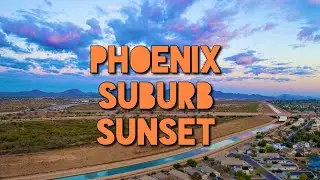 North Phoenix Suburb Sunset Drone Footage (4K)