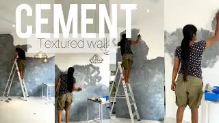 DIY cement textured wall painting