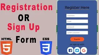 How To Create Registration Form In HTML & CSS  | Registration Form | Sign Up Form | 8bit-code