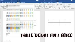 Table design and layout complete full video I MS WORD TABLE FULL TOTURRIAL