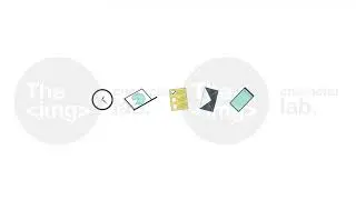 Office essentials in row line 2D objects animation