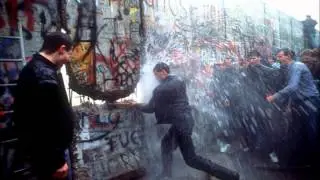 Berlin Wall coming down