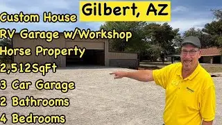 Custom Gilbert AZ Horse Property | NO HOA,4Bd, 2Ba, 1,514 SqFt, Insulated 2,500 SqFt Steel RV w/Shop