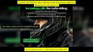 Ejeas V6 Pro+/ Plus Motorcycle Intercom Helmet Bluetooth Headset 6 Riders 800M