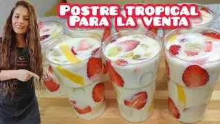 Como hacer POSTRE TROPICAL 🍓🥭🫒O FRUTAL para la VENTA GENERA INGRESOS DESDE CASA🤑 DELICIOSO😋