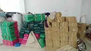 Jute and Cotton bags cutting bag fabric store