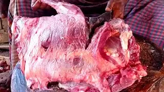 Morning Fresh Meat Market, Exclusive Cow Meat Cutting skills, Amazing Best Butcher, Good Selling