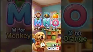 ABC Part-5 | M for Monkey 🐒 N for Nest 🪺 O for Orange 🍊 | Kids Learning